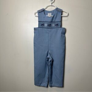Talbots Kids Overalls in Soft Blue Jon Jon Longalls Smocked Embroidered
